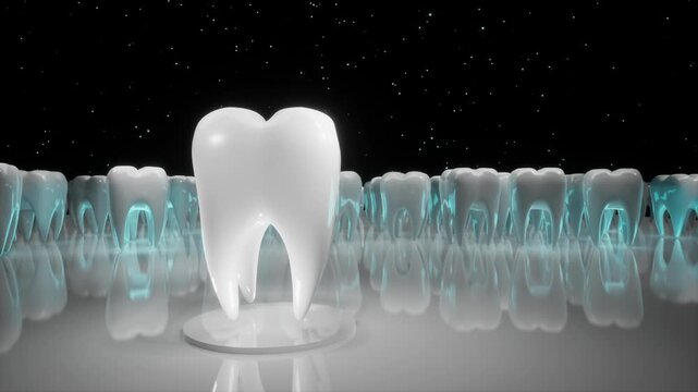 Perfect Single Tooth Standing Out, Dental Health, Whitening and Hygiene Concept
