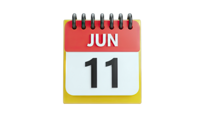 June 11th Calendar: Date Reminder on White Background