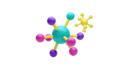 3D Molecule Illustration on White Background