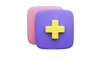 Obraz premium 3D Plus Sign Icon on Colorful Background