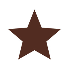 Fototapeta premium Brown star icon on white background