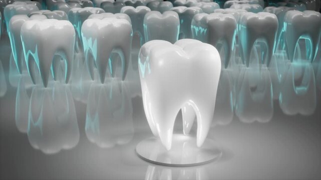 Perfect Single Tooth Standing Out, Dental Health, Whitening and Hygiene Concept