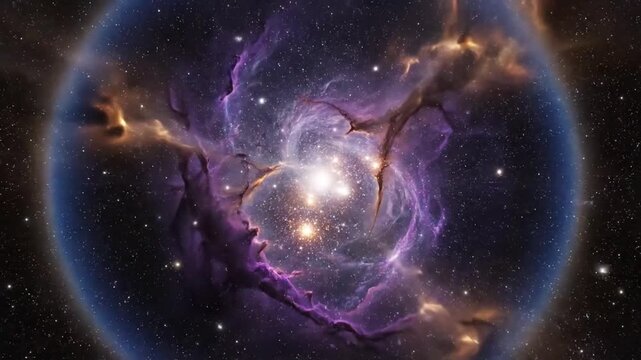 Celestial cradle of cosmic wonders ablaze