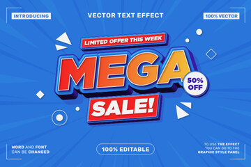 Mega Sale Editable Vector Text Effect