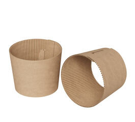 친환경 골판지 커피 컵 홀더 목업 Eco Friendly Corrugated Cardboard Coffee Cup Sleeve Mock up