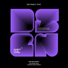 Editable Text Effect Vector of  Purple Neon Thin Gradation Blend Event champion headline Futuristic Poster digital for Display, digital marketing, Agency, game champion event, printing