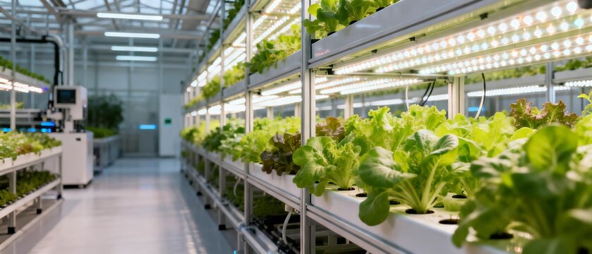 Indoor vertical farm with leafy greens