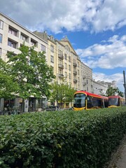 Trams in latawiec in Warsaw