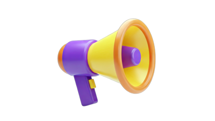 Colorful Megaphone Announcing Promotion on White Background