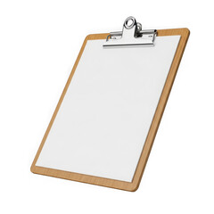 Empty wooden clipboard isolated on transparent background