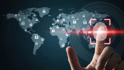 Global Biometric Security: Human Fingerprint Scanning over Digital World Map for Cyber Protection