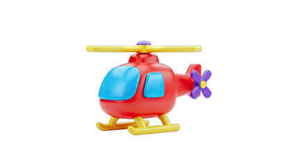 3D Cartoon Helicopter Isolated on White © sandria