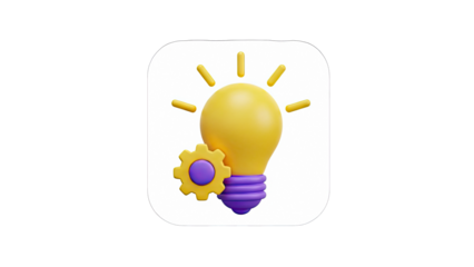 3D Lightbulb with Gear: Idea Generation Concept