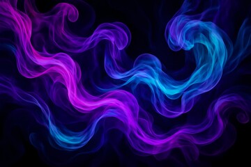 Abstract Purple and Blue Neon Smoke Art | Vibrant Fluid Swirl Background with Ethereal Light Motion