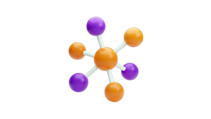 3D Molecule Model Isolated on White Background