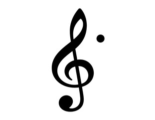 Obraz premium Treble clef symbol with a small musical note.