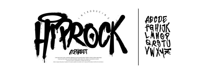 Hiprock Font is a bold brush display font with rough strokes and raw texture, inspired by street art and hand-painted lettering. © Ook