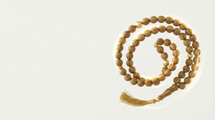 Fototapeta premium Islamic prayer beads with 99 beads, also known as tasbih, used by muslims. Religion concept.