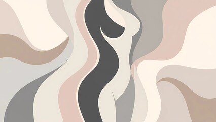 Abstract Neutral Wave Background with Soft Organic Shapes