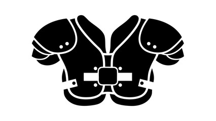 Black Silhouette of American Football Shoulder Pads Icon
