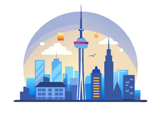 Obraz premium Toronto, Ontario, Canada cityscape at dusk.