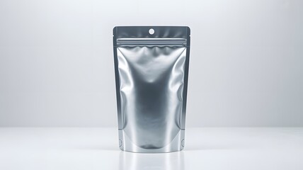 Transparent Resealable Stand-Up Plastic Pouch with Hanging Hole , Clean Packaging Mockup