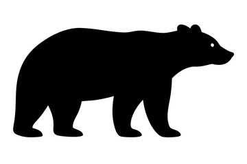 Fototapeta premium Bear silhouette vector, Grizzly bear or polar bear black symbol 