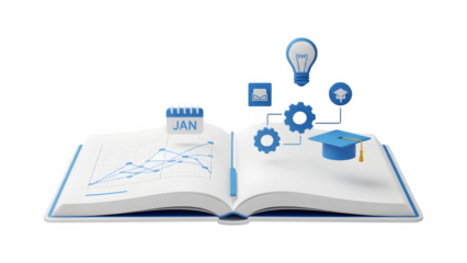 Learning Analytics and Study Planning 3D Education Concept