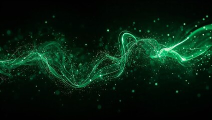 Emerald green abstract firework luminous ephemeral twisting drifting glowing scattering intangible ethereal surreal