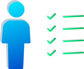 3D Abilities Skills Checklist Icon Isolated on Transparent Background