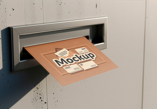 Flyer Concrete Wall Mailbox Postcard Mockup