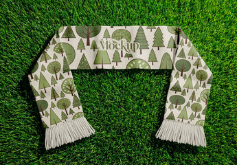Scarf Mockup On Green Grass