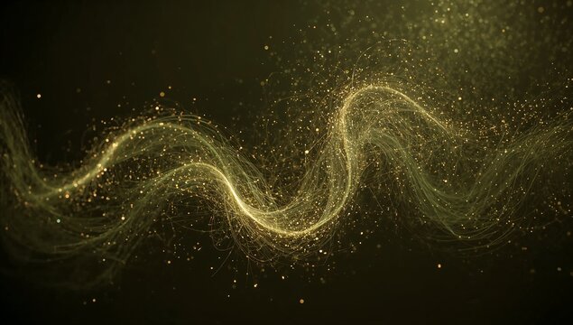 Olive green abstract firework luminous ephemeral twisting drifting glowing scattering intangible ethereal surreal