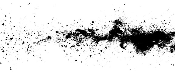 Vector abstract grunge texture stripe of black paint stains decorative paint splashes ink splatters