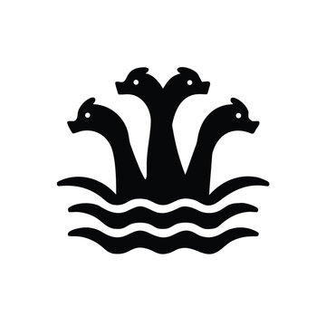 Dark Silhouette of Mythical Hydra Monster