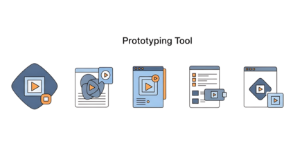 Blurry mobile device screenshots isolated on transparent background
