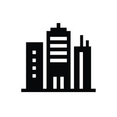 Modern Business District High-Rise Silhouette Icon