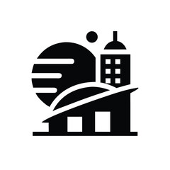 Modern Urban Commercial Building Design Icon