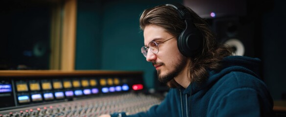audio engineer tweaking audio settings during a live broadcast show