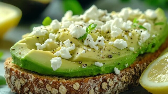 selective focus avocado toast breakfast