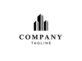 Modern Skyscraper Logo with Bold Company Text