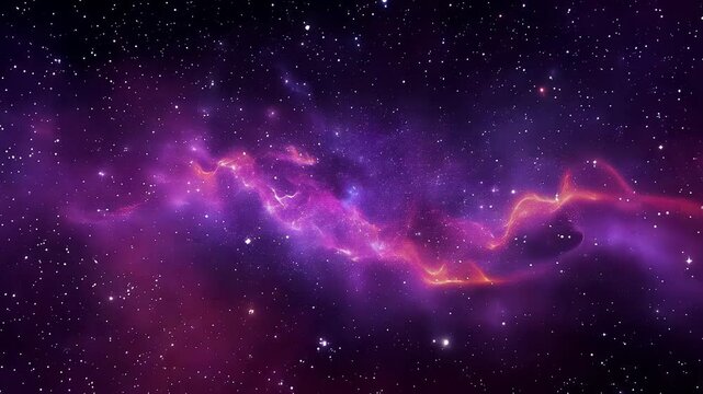 Drifting Nebula Cloud Moving Across Star Field in Deep Space
