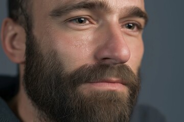 Obraz premium close up portrait of man with beard and blue eyes