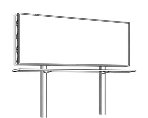 Obraz premium Advertising Space: An empty, sleek billboard stands poised, ready to showcase the next impactful advertisement or message. A symbol of modern communication.