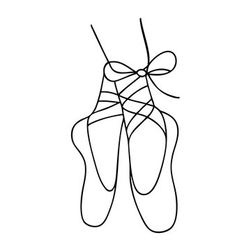 Dibujo sencillo con l&iacute;neas de zapatillas de bailarina de ballet