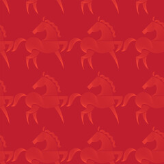 Seamless Horse Pattern for Chinese New Year Background
