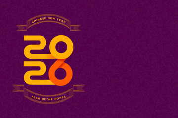 2026 Chinese New Year Year of the Horse Typography Design