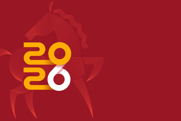 2026 Year of the Horse Chinese New Year Background Design