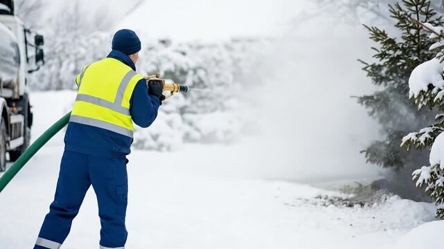 Professional Snow Removal Service for Residential Areas - Winter Maintenance Equipment Operator