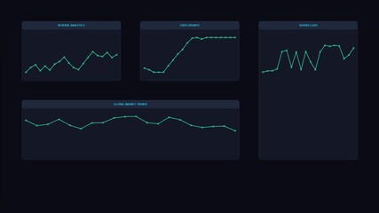 Digital financial data panel with glowing analytics - Powered by Adobe